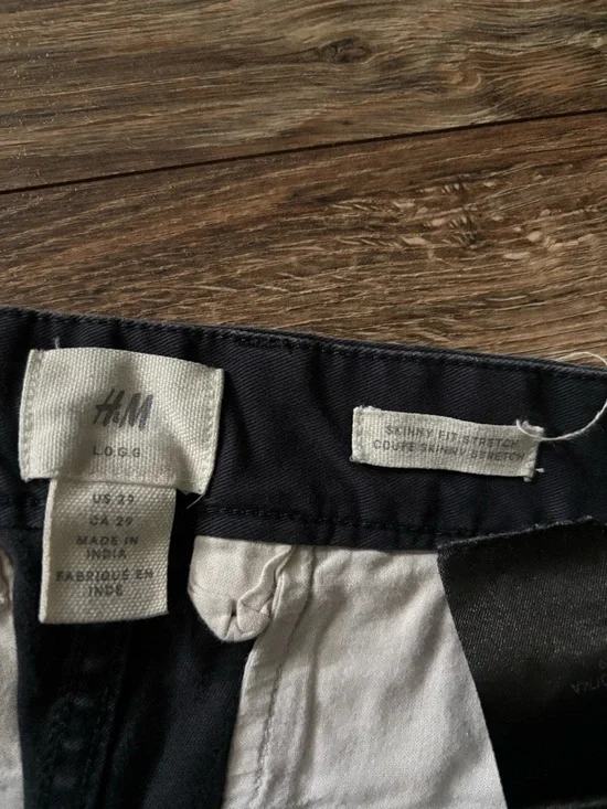 H&M Men's Skinny Fit Stretch Navy Chino Pants - Picture 6 of 6